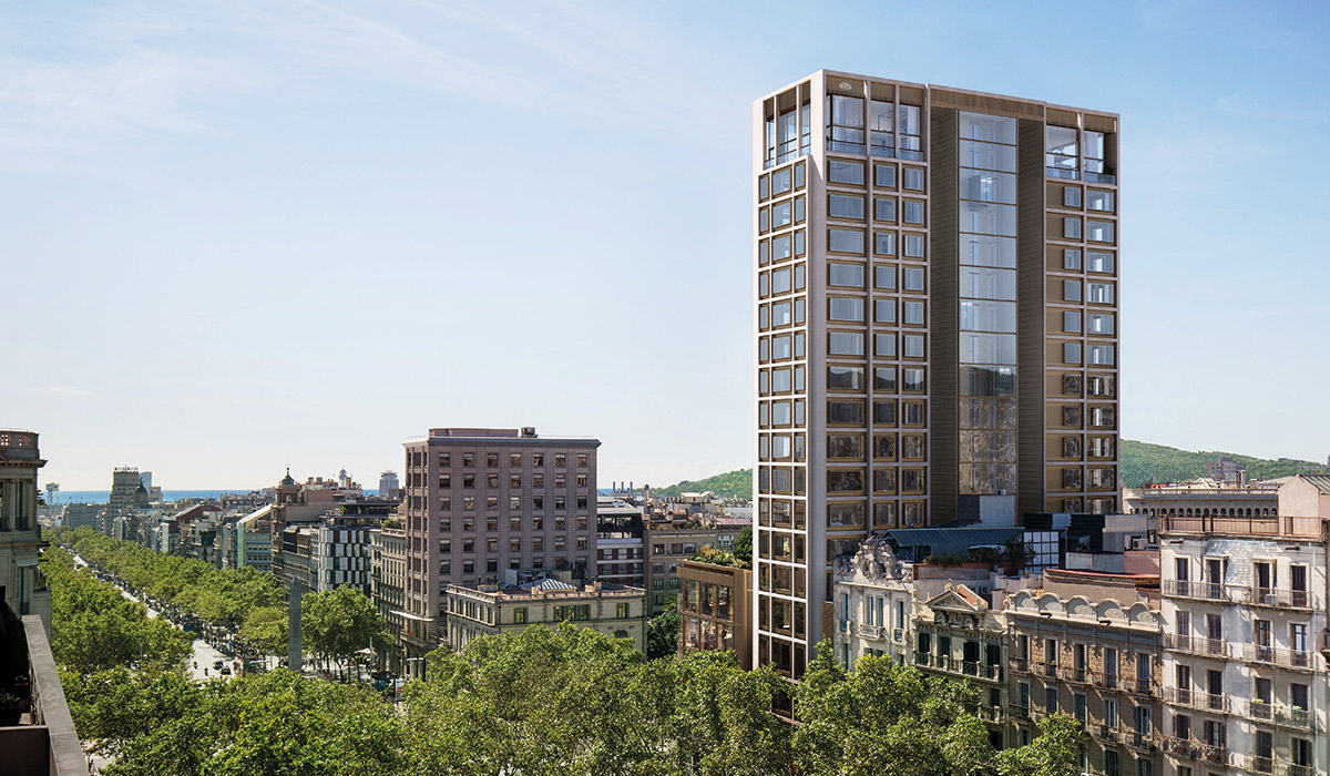 Computer generated image of The Residences as seen from Casa Fuster